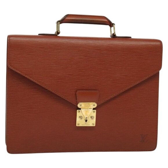 LOUIS VUITTON Epi Serviette Conseiller Briefcase Brown LV Auth - Picture 1 of 16
